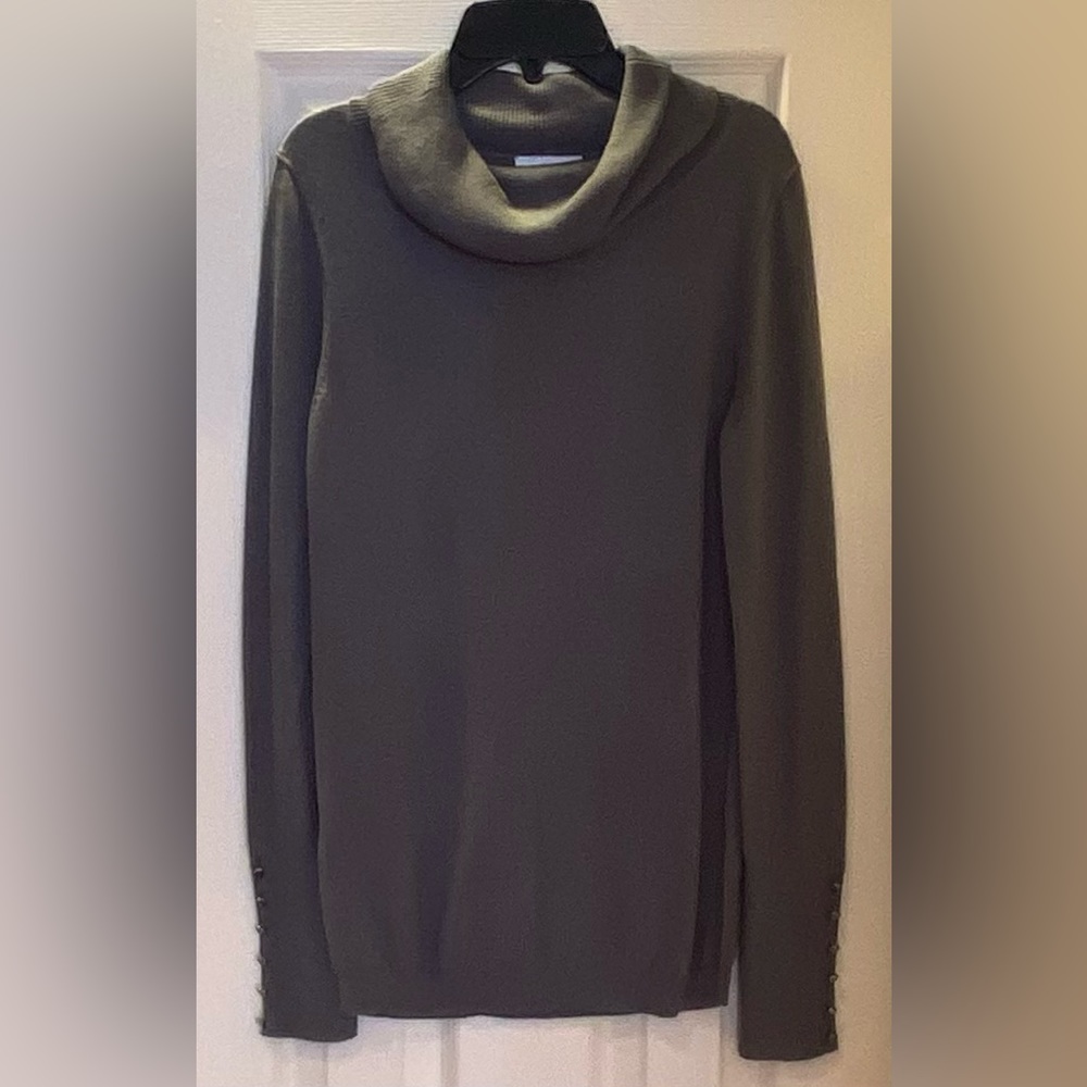 Ann Taylor Loft turtleneck sweater green/gray size Xsmall
